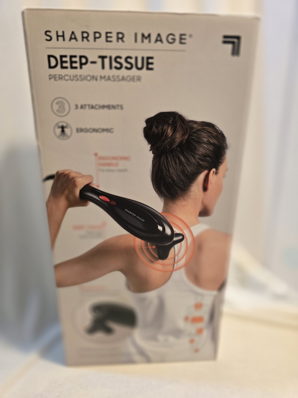 Sharper Image Deep-Tissue Percussion Massager - Black/Red